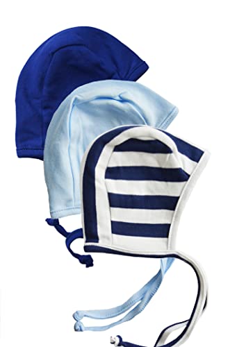 Liliput Babys Baby-Erstlingsmütze 3er-Pack hellblau/blau/blau Weiss gestreift 44 von Liliput