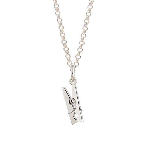 Lily Charmed - Halskette mit Wäscheklammern, 925er-Sterlingsilber, 45,7 cm lange Kette von Lily Charmed