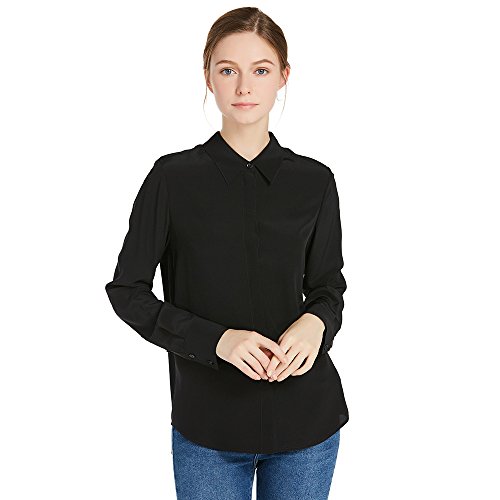 LilySilk Seide Damen Bluse Langarmhemd Arbeitshemd Freizeithemd Bussiness Hemd aus 18 Momme Schwarz XS Verpackung MEHRWEG LilySilk Seide Damen Bluse Langarmhemd Arbeitshemd Freizeithemd Bussiness Hemd aus 18 Momme Schwarz XS Verpackung MEHRWEG von LilySilk