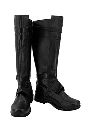 Herren OBI Wan Kenobi Stiefel Erwachsene Anakin Skywalker Kostüm Schuhe Leder Stiefel Kylo Ren Cosplay Schuhe Han Solo Cos Halloween Zubehör, Anakin, 44.5 EU von Lilycosplay