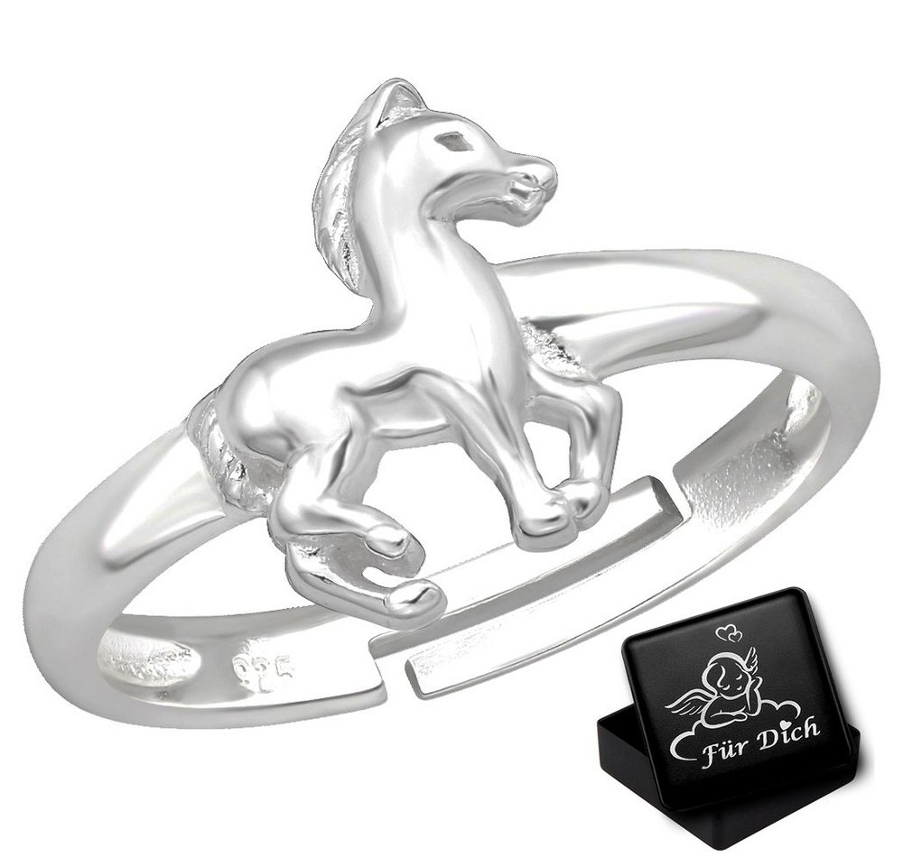 Limana Fingerring Mädchen Kinderring echt 925 Sterling Silber verstellbarer Ring Pferd (inkl. Geschenkdose), Fohlen Geschenkidee Geschenk Weihnachten Geburtstag von Limana