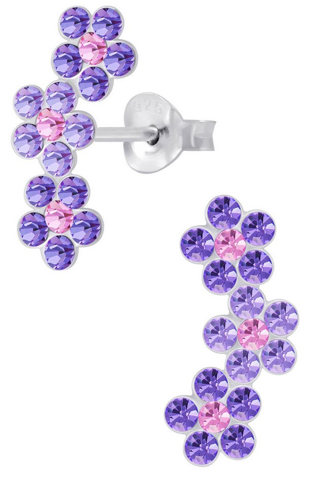 Limana Paar Ohrstecker 925 Sterling Silber kleine Blumen Kinder Mädchen Damen Ohrringe, Zirkonia Kinderohrringe Mädchenohrringe von Limana