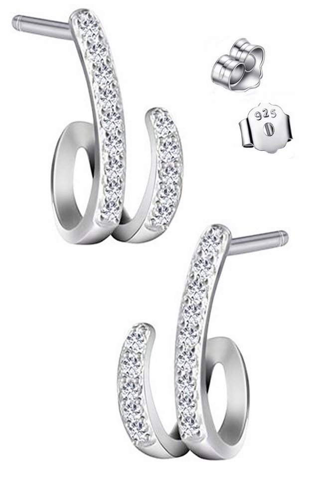 Limana Paar Ohrstecker echt 925 Sterling Silber kleine Zirkonia für jeden Tag, Echtschmuck für Damen Kinder Mädchen von Limana