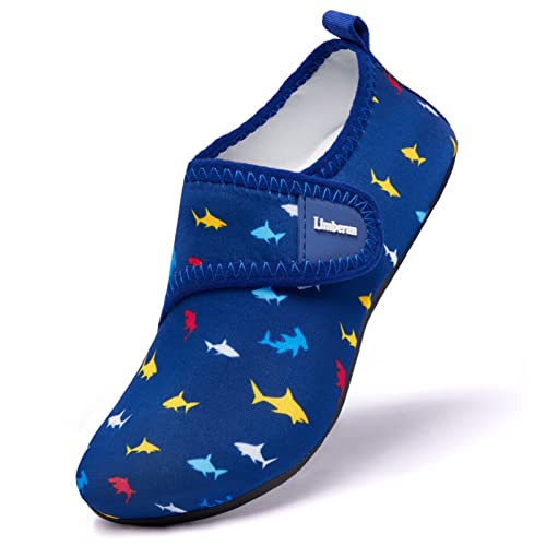 Limberun Jungen Wasserschuhe Kinder Schwimmschuhe Kinder mädchen Jungen Badeschuhe Kleinkind Strandschuhe Mädchen wassersocken Hai 190 von Limberun