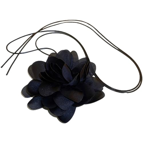 Limtula Einzigartiges, handgefertigtes Vintage-Blumenhalsband, Halskette, Verzierung, handgefertigter Stoff, Blumen-Nackenband, Schmuck für Frauen und Mädchen, Stoff von Limtula