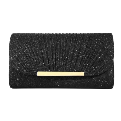 Limtula Elegante Abendtasche, Clutch, Geldbörse für Damen, Braut, Hochzeit, Abschlussball, Party, Schultertaschen mit abnehmbarer Kette, Schwarz von Limtula