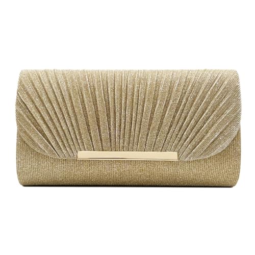 Limtula Elegante Abendtasche, Clutch, Geldbörse für Damen, Braut, Hochzeit, Abschlussball, Party, Schultertaschen mit abnehmbarer Kette, gold von Limtula