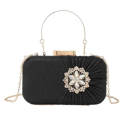 Limtula Elegante Abendtasche, Glitzer-Handtasche mit abnehmbarer Kette, Schultertasche, Umhängetasche für Hochzeit, Party, 80915 Black von Limtula