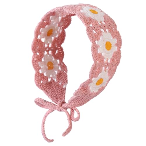 Limtula Geblümtes gehäkeltes Haar-Bandana, Kopftuch, Damen-Haarschal, florales Strick-Stirnband, Vintage-Kopftuch für Mädchen von Limtula