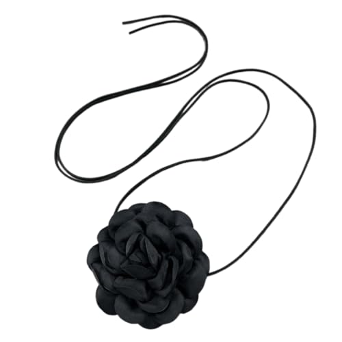 Limtula Modische Rosen-Halskette, trendiger Gothic-Schmuck, Blumen-Krawatte, Halskette, Stoff für Mädchen und Damen, Wie beschrieben von Limtula