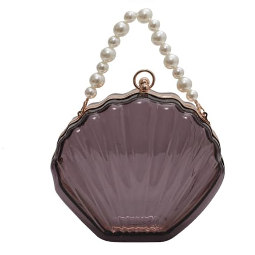 Limtula Transparente Damen-Umhängetasche, modische Perlen, Kette, Umhängetasche, Acryl, klare Handtasche, Geldbörse, Kuriertasche für Damen, Schwarz von Limtula