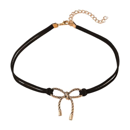 Limtula Vintage Bowknot Halskette Stilvolle Choker Schlüsselbein Kette Seil Halskette Elegante Halskette Geeignet für den täglichen Gebrauch Party, Wie beschrieben von Limtula