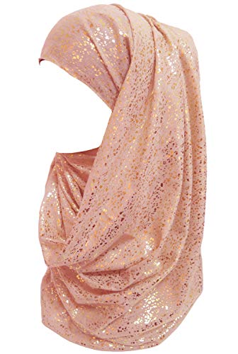 Lina & Lily Damen Hijab Muslimische Kopftuch Schal Turban mit Gold Glitzert Funkeln (Mauve) von Lina & Lily