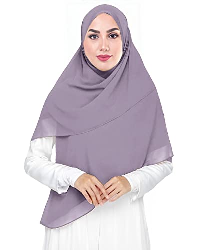 Lina & Lily Premium Chiffon Damen Muslim Hijab Kopftuch Schal Quadrat 145 x 145cm (Mauve) von Lina & Lily