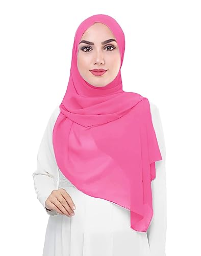 Lina & Lily Damen Muslim Premium Chiffon Hijab Kopftuch Schal aus Leicht Stoff (Rosa) von Lina & Lily