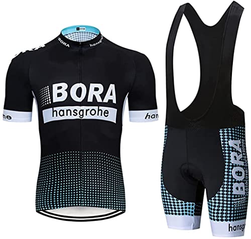 Linarun Herren Radtrikot Set Fahrradtrikot Kurzarm + Radlerhose mit 5D Sitzpolster Rennrad Trikot Fahrradbekleidung Atmungsaktiv und Schnell Trockend (Grün,M) von Linarun