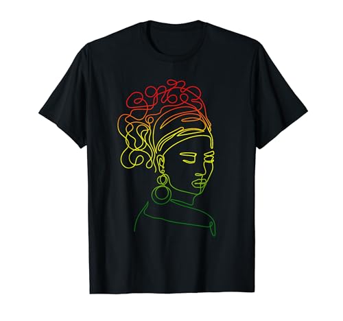 Juneteenth Frauen Black History Dope Afro Queen Melanin T-Shirt von Line Art Women Black History Dope Afro Queen