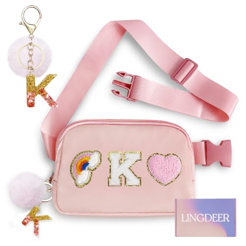 Lingdeer Personalisierte Gürteltasche mit Schlüsselanhänger, Bauchtasche für Mädchen und Frauen, erste Geburtstagsgeschenke für Teenager, Mädchen, Mutter, Helles Pink, Einheitsgröße, K Lingdeer Personalisierte Gürteltasche mit Schlüsselanhänger, Bauchtasche für Mädchen und Frauen, erste Geburtstagsgeschenke für Teenager, Mädchen, Mutter, Helles Pink, Einheitsgröße, K von Lingdeer