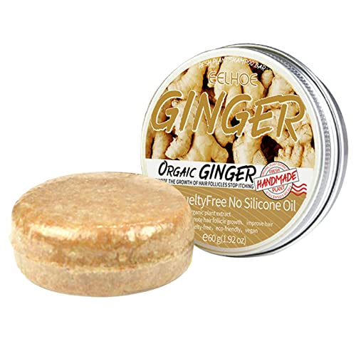 1/2/4PCS Ginger Hair Regrowth Shampoo Bar - 60g Natural Ginger Hair Growth Shampoo Bar | Anti Hair Loss Hair Growth Promotes Thicker, Fuller Hair, for Men and Women Promotes Healthy Hair Growth von Lingtang