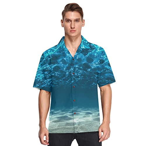 Linomo Hawaii-Hemden für Herren Ozean Meer Unterwasser Strandshirts Sommerhemden Button Down Kurzarm Kurzarm, mehrfarbig, XL von Linomo
