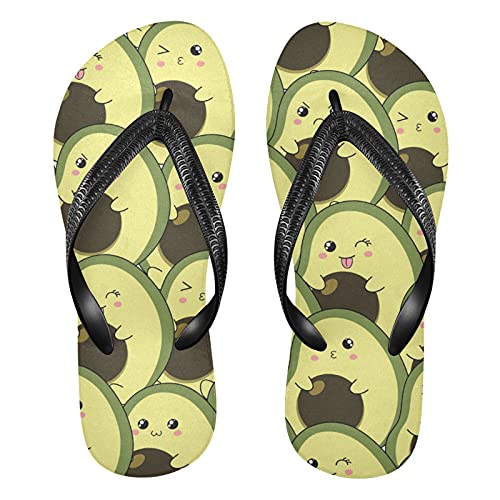 Linomo Herren Damen Zehentrenner Süß Avocado Flip Flops Badelatschen Casual Sandalen Sommer Strand Hausschuhe von Linomo