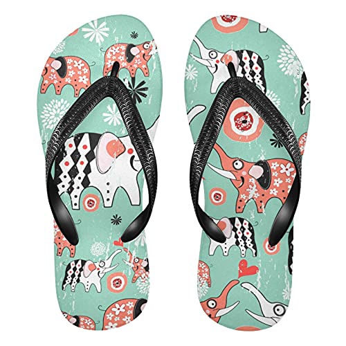 Linomo Herren Damen Zehentrenner Süß Elefant Flip Flops Badelatschen Casual Sandalen Sommer Strand Hausschuhe von Linomo