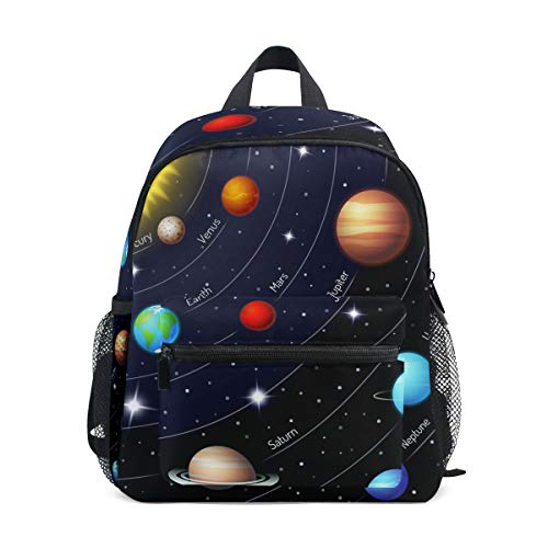 Linomo Pädagogisch äußere Weltraum Universum Planet Rucksack Daypacks Schultertasche Büchertasche Laptop Reisen Vorschule Kleinkind Rucksäcke Kindergarten Schulrucksack für Kinder Mädchen Jungen von Linomo