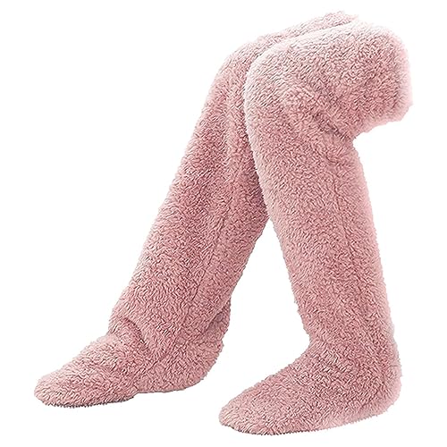 Snugglepaws Socken-Hausschuhe | Plüsch Kniestrümpfe Damen Pantoffel Overknee Socken Für Frauen Männer Über Knie Hoch Fuzzy Socken Winter Home Schlafen Socken von Linsition