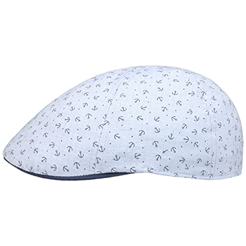 Lipodo Anchors Kinder Flatcap - Kindercap aus 100% Baumwolle - Schirmmütze mit Ankermuster - Schiebermütze Frühjahr/Sommer hellblau 54 cm von Lipodo