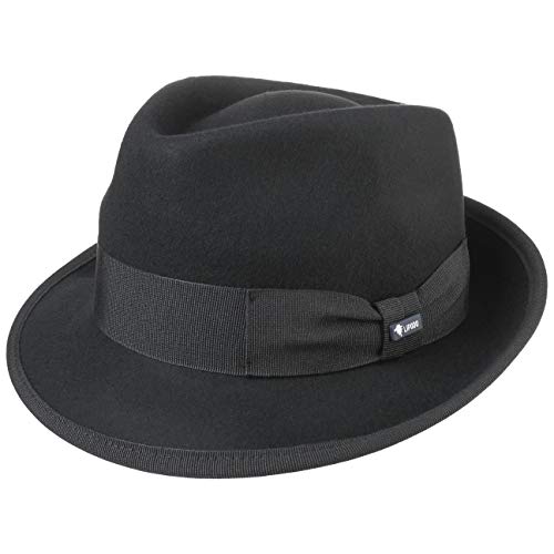 Lipodo Classic Wool Trilby Filzhut Damen/Herren - Wollhut Made in Italy - Hut aus Wollfilz - Trilbyhut Sommer/Winter - Fedora schwarz M (56-57 cm) von Lipodo