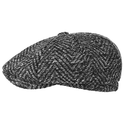 Lipodo Coarse Herringbone Schirmmütze Herren - Mütze mit Wolle - Flatcap mit Futter - Ballonmütze Herbst/Winter - Wintermütze anthrazit S (55-56 cm) von Lipodo