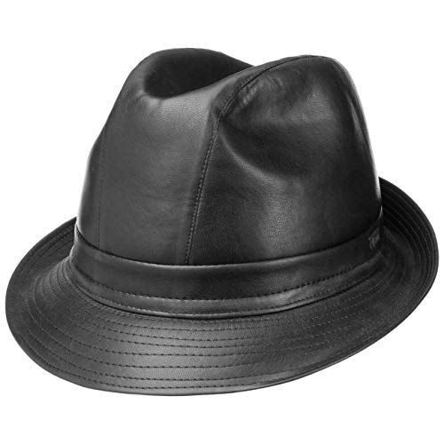 Lipodo Faux Leather Hat Trilby Trend hat (56 cm - schwarz) von Lipodo