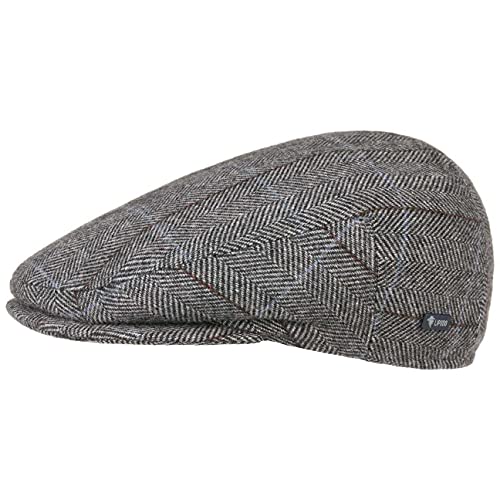 Lipodo Flatcap mit Karomuster Herren - gefütterte Schiebermütze mit Wolle - Made in Italy - Karierte Herrenmütze mit Schirm - Schirmmütze Herbst/Winter anthrazit 61 cm von Lipodo