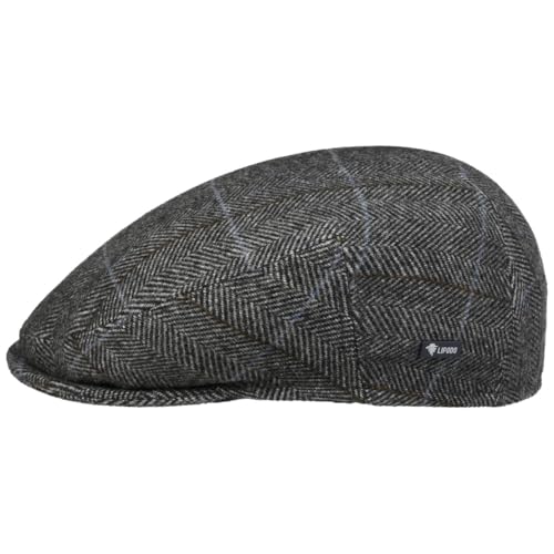 Lipodo Flatcap mit Karomuster Herren - gefütterte Schiebermütze mit Wolle - Made in Italy - Karierte Herrenmütze mit Schirm - Schirmmütze Herbst/Winter anthrazit 58 cm von Lipodo