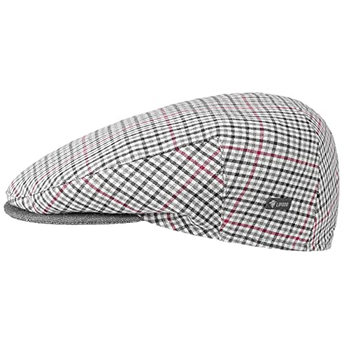 Lipodo Inglese Bic Flatcap - Flat Cap Herren - Herrencap Made in Italy - Schiebermütze mit Innenfutter - Schirmmütze Frühjahr/Sommer - Sommercap grau-schwarz 57 cm von Lipodo