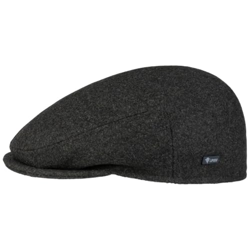 Lipodo Inglese Classic Flatcap Damen/Herren - Flat Cap Made in Italy - Unifarbene Wintercap mit Wolle - Schirmmütze Herbst/Winter - Schiebermütze anthrazit 56 cm von Lipodo