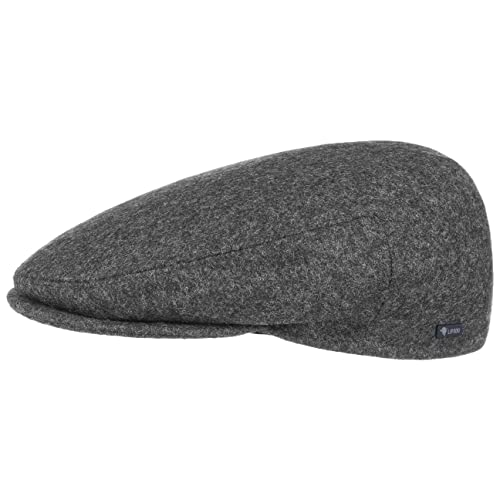 Lipodo Inglese Classic Flatcap Damen/Herren - Flat Cap Made in Italy - Unifarbene Wintercap mit Wolle - Schirmmütze Herbst/Winter - Schiebermütze anthrazit 57 cm von Lipodo