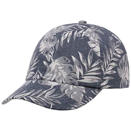 Lipodo Leaves Kindercap Jungen/Mädchen - Basecap mit Baumwolle - One Size Kindergröße (ca. 49-56 cm) - Waschbar bis 30 Grad - Baseballmütze mit Tropenprint - Kappe Frühjahr/Sommer dunkelblau One Size von Lipodo