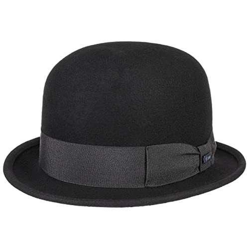 Lipodo Melone Wollfilzhut Damen/Herren - Filzhut aus Wollfilz - Bowler mit Ripsband - Hut Made In Italy - Hutklassiker Sommer/Winter - Anlasshut schwarz XL (60-61 cm) von Lipodo