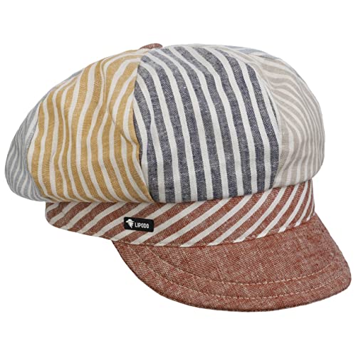 Lipodo Multicolour Stripes Ballonmütze Schirmmütze Schildmütze Baker-Boy-Mütze Leinencap Damen - Made in Italy mit Schirm, Schirm Frühling-Sommer - One Size bunt von Lipodo