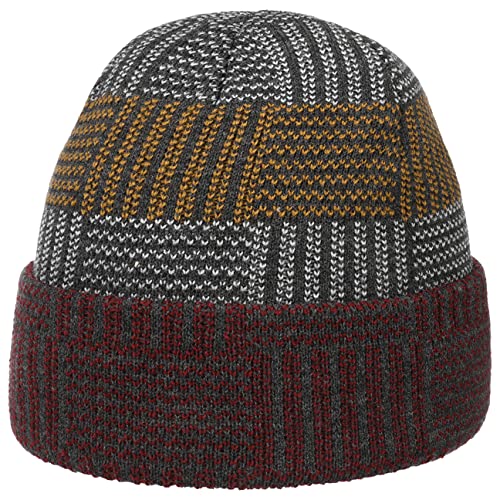 Lipodo Tricolour Umschlagmütze Strickmütze Beanie Wintermütze Herren - mit Umschlag Herbst-Winter - One Size anthrazit von Lipodo