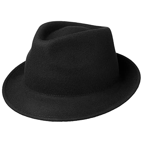 Lipodo Trilby Hut aus Wollfilz Damen/Herren - Filzhut Herrenhut Made in Italy - Italienischer Wollhut Herbst/Winter - Wollfilzhut schwarz XL (60-61 cm) von Lipodo