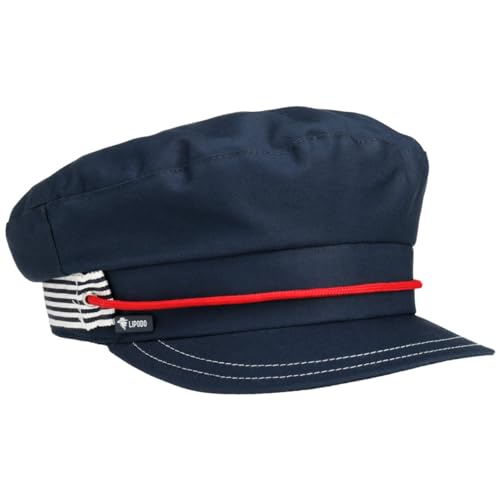 Lipodo Yachting Elbsegler Baker-Boy-Cap Damen - Kapitänsmütze Handmade in Italy - Damenmütze aus Baumwolle - Mit Stretchband - Maritime Farben - One Size 56-59 cm - Frühjahr/Sommer dunkelblau One Size von Lipodo