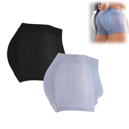 Lipski Nylon Ice Silk Breathable Men's Underwear, Seamless Ice Silk G-String Underwear (XXL,Black_Light-Blue) von Lipski