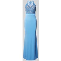 Lipsy Abendkleid mit Häkelspitze in Blau, Größe 44 von Lipsy