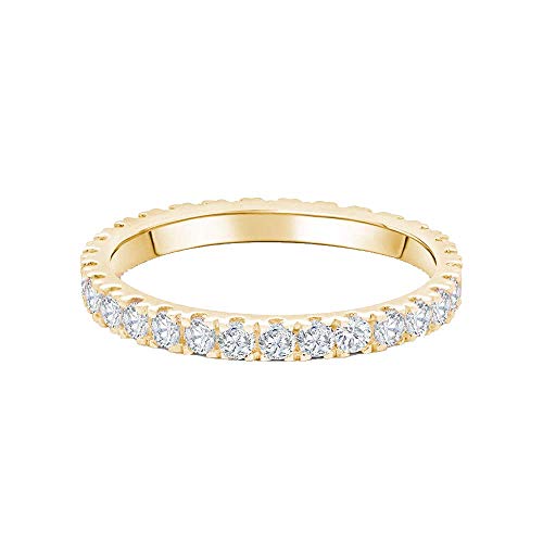 Lisandra Scott Eternity Ring Treasure 925 Sterlingsilber mit Zirkonia Kristall Damenring in Silber, Rosegold und Gold für Damen, Frauen mit Funkelnden Steinen Breit (50, Gold) von Lisandra Scott