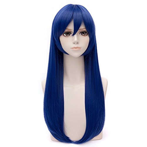 NiceLisa Lange gerade Sonoda Umi Abend Kostüm Perücke Blau Cosplay Kostüm Damen Party Perücken mit Cap von NiceLisa