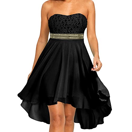 Lishirong formelle Kleider Frauen Party volles Kleid schulterfrei Taille Chiffon Bandeau unregelmäßiges Kleid von Lishirong