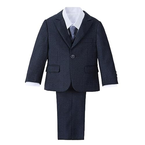 Lito Angels Navy Blau Smoking Anzug Anzüge und Sakkos für Kleinkind Jungen, 5 Teilig Set mit Blazer und Weste Größe 2-3 Jahre 98 (Tag-Nummer 03) von Lito Angels