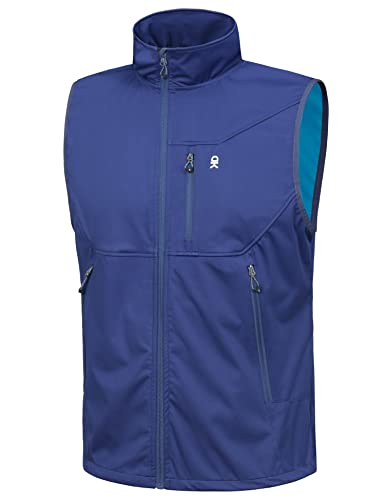 Little Donkey Andy Leichte Softshell-Weste für Herren, Winddichte ärmellose Jacke für Wanderungen Blau XL von Little Donkey Andy